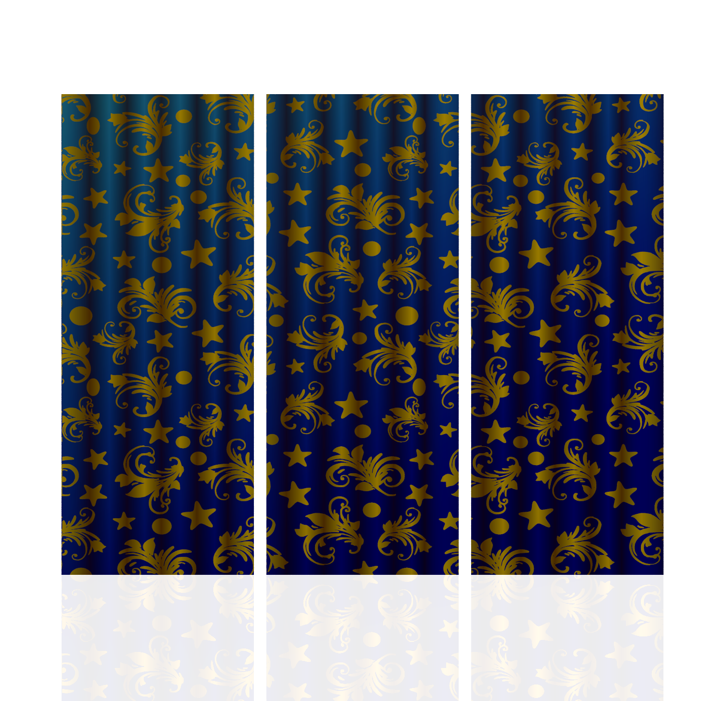 Blue Moon and Stars Curtains Multibanner Backdrop